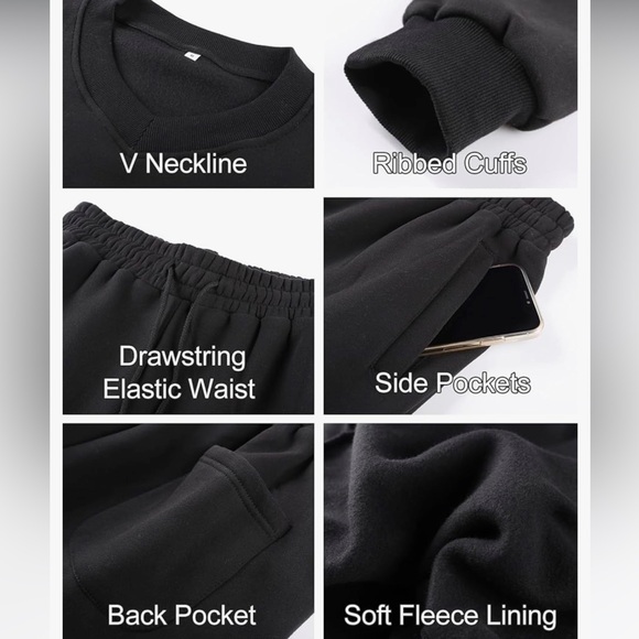 Black, 2 piece sweat set by flygo - Picture 3 of 6